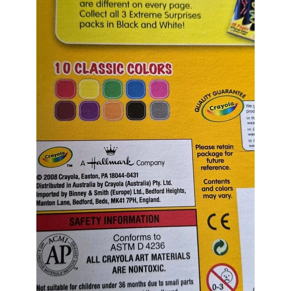 Vintage Unused Crayola Crayons & Markers Two 16 Count/One 24 Count/10 Count